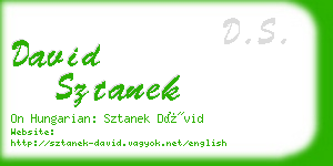 david sztanek business card